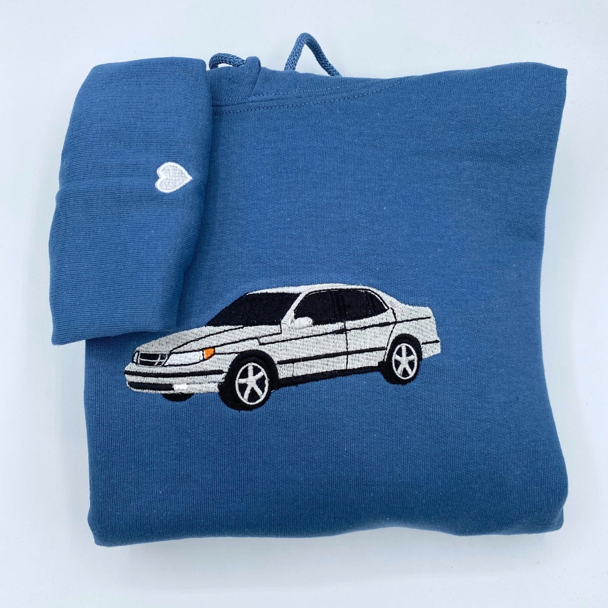 Custom Embroidered Car Portrait Hoodie - Personalized Vehicle Gift for Car Enthusiast