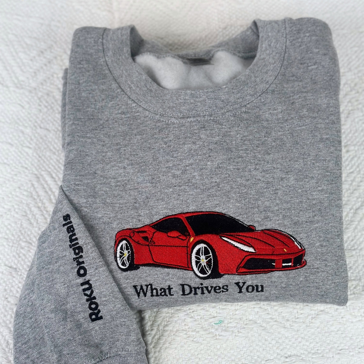 Custom Embroidered Car Portrait Hoodie - Personalized Vehicle Gift for Car Enthusiast