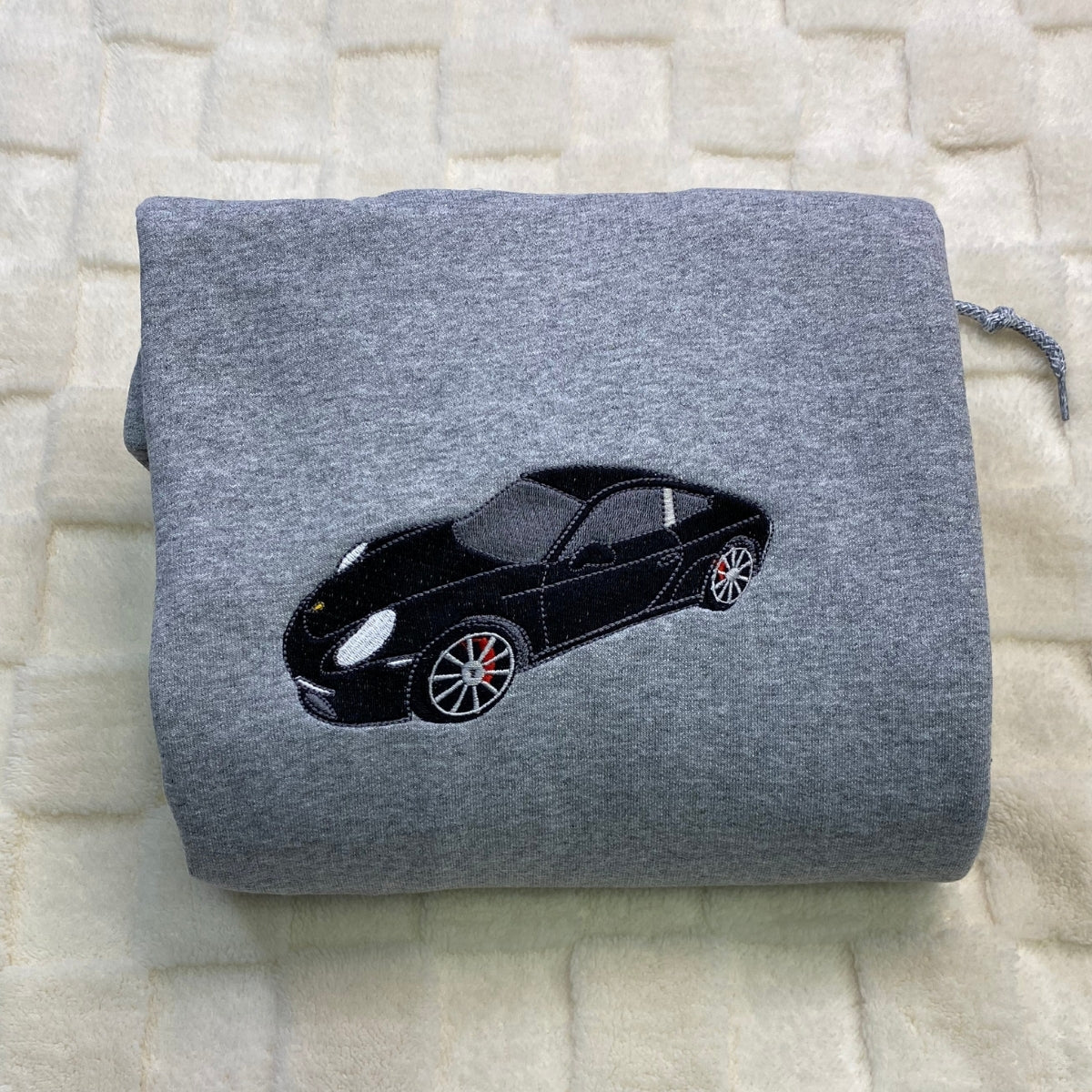 Custom Embroidered Car Portrait Hoodie - Personalized Automotive Gift for Car Guy