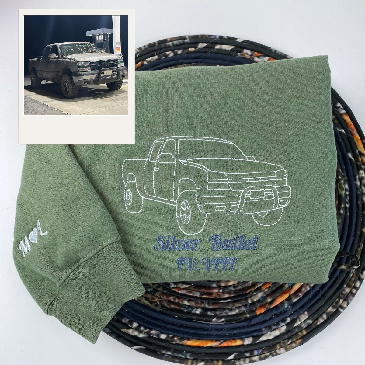 Custom Embroidered Car Silhouette Hoodie - Personalized Auto Art Gift