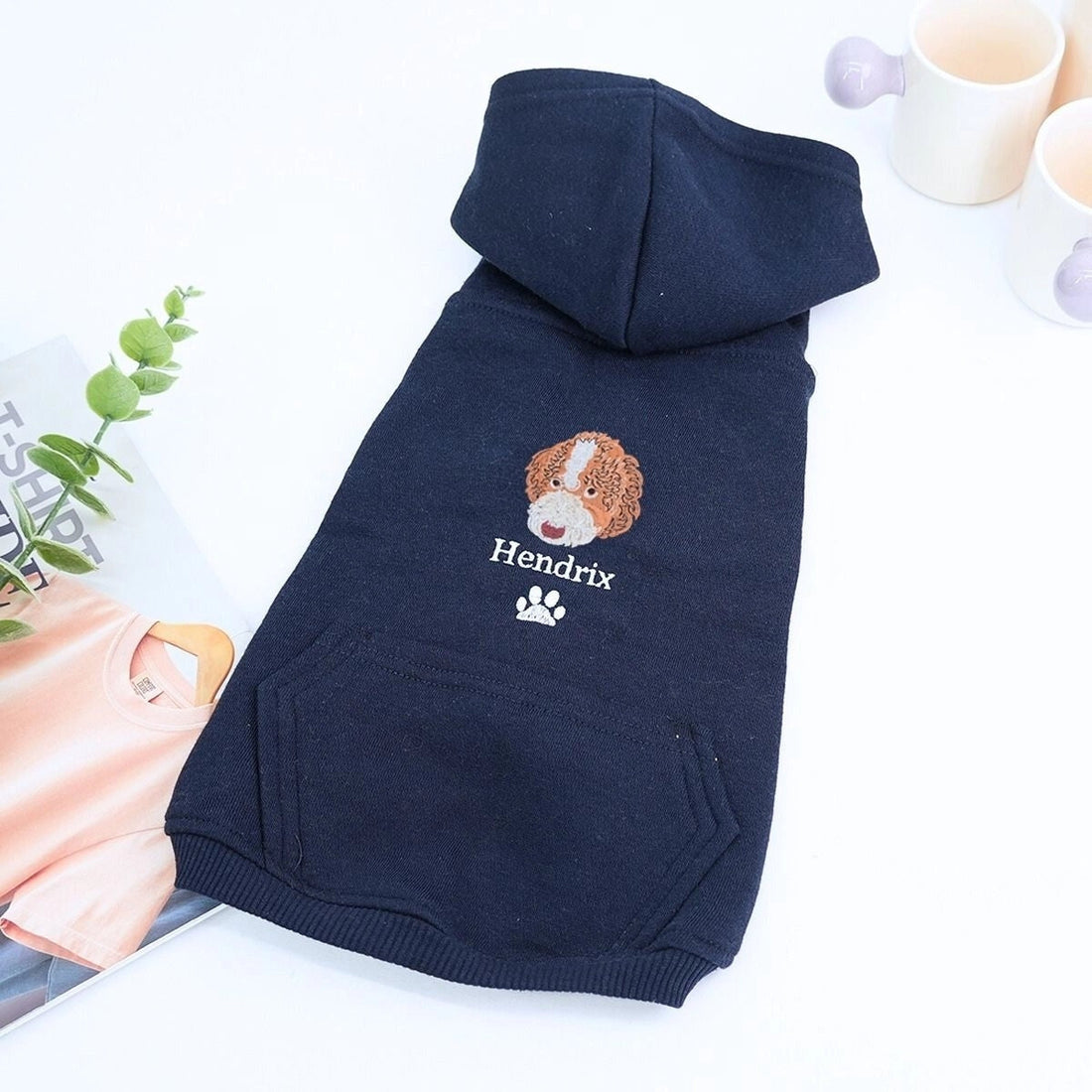 Dog Portrait Custom Embroidered Hoodie - Personalized Pet Photo Apparel, Gift for Dog Lovers