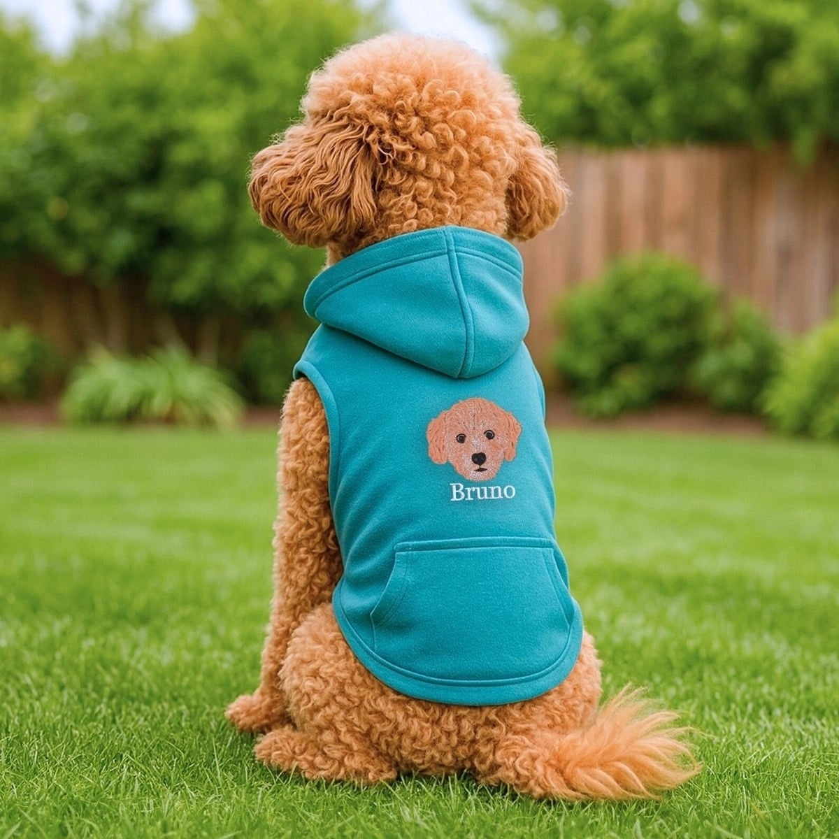 Dog Portrait Custom Embroidered Hoodie - Personalized Pet Photo Apparel, Gift for Dog Lovers