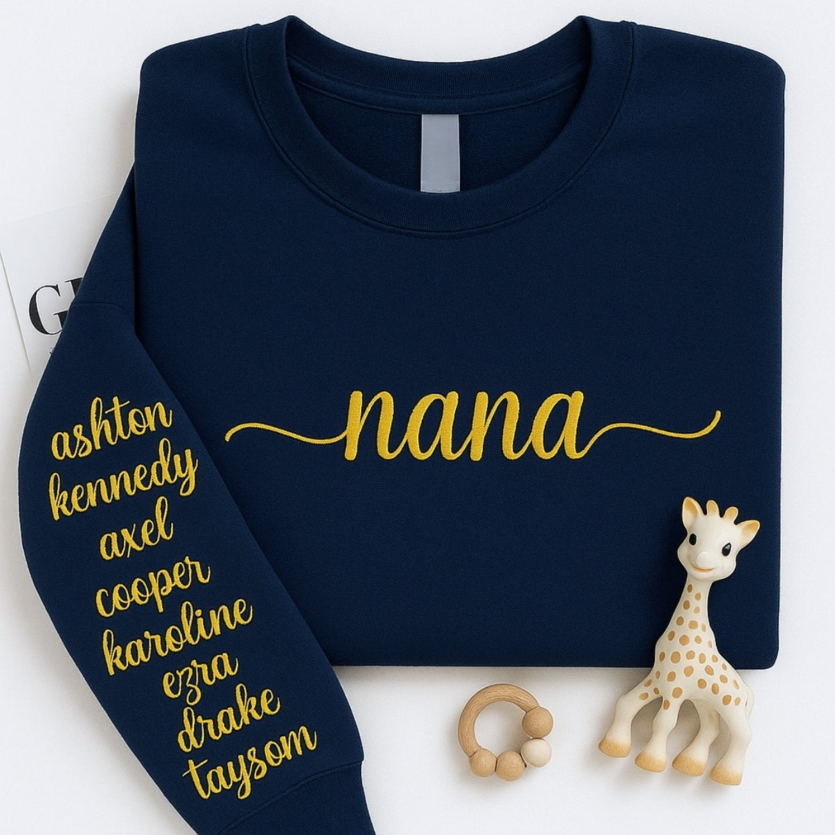 Grandchildren Names Custom Embroidered Sweatshirt - Nana Hoodie - Personalized Grandma Gift