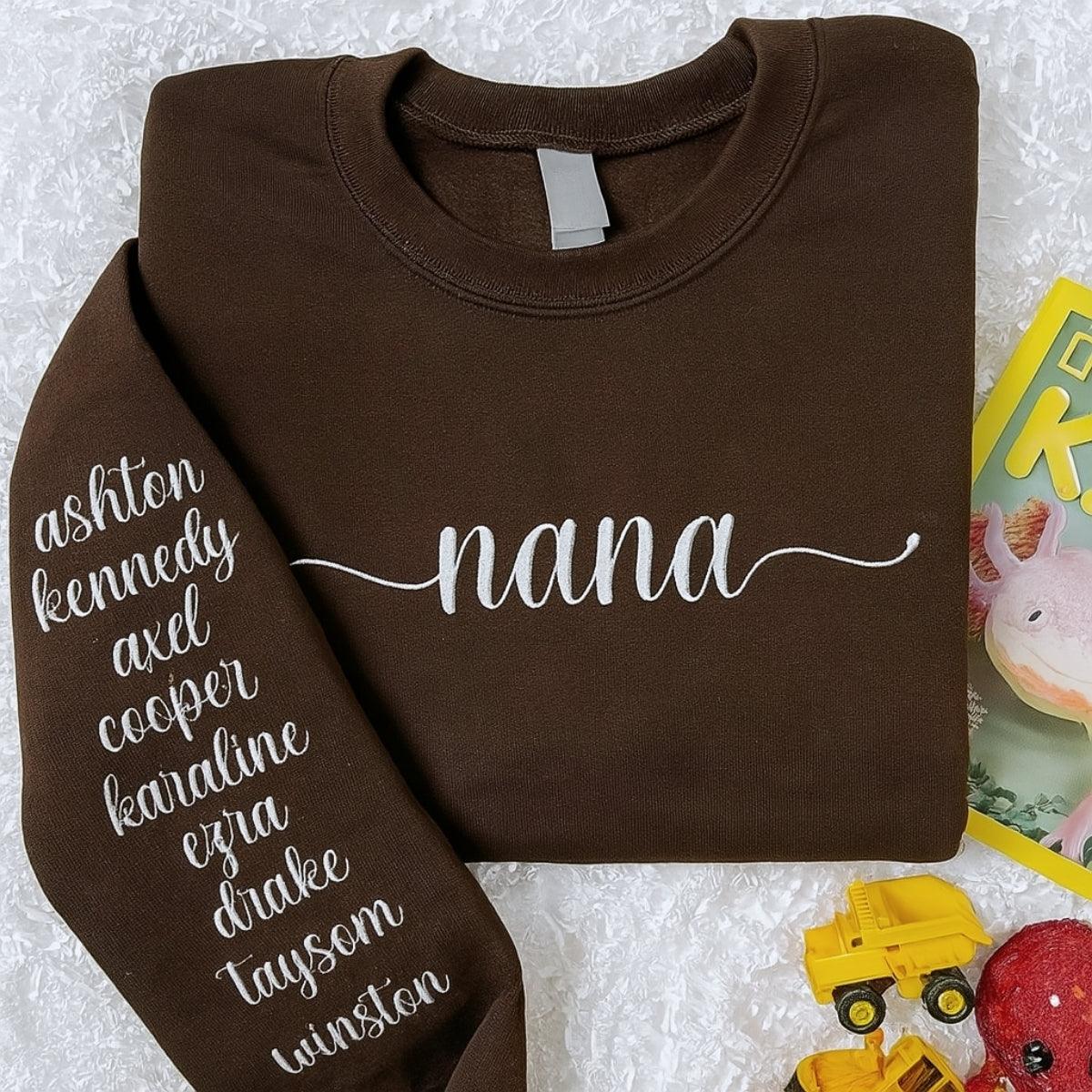 Grandchildren Names Custom Embroidered Sweatshirt - Nana Hoodie - Personalized Grandma Gift