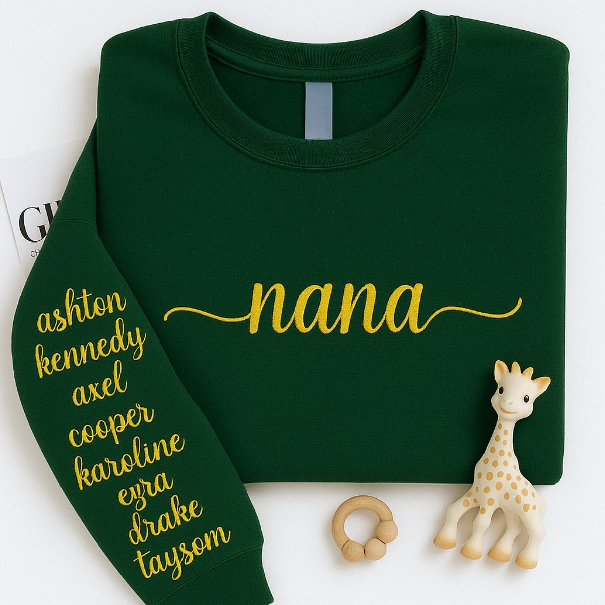 Grandchildren Names Custom Embroidered Sweatshirt - Nana Hoodie - Personalized Grandma Gift