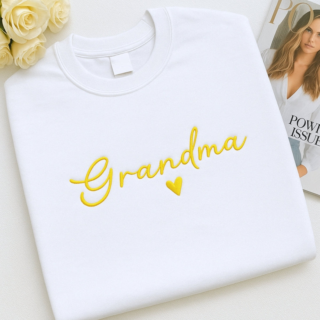 Grandma EST Custom Embroidered Sweatshirt - Personalized Grandchildren Names - Grandma Gift