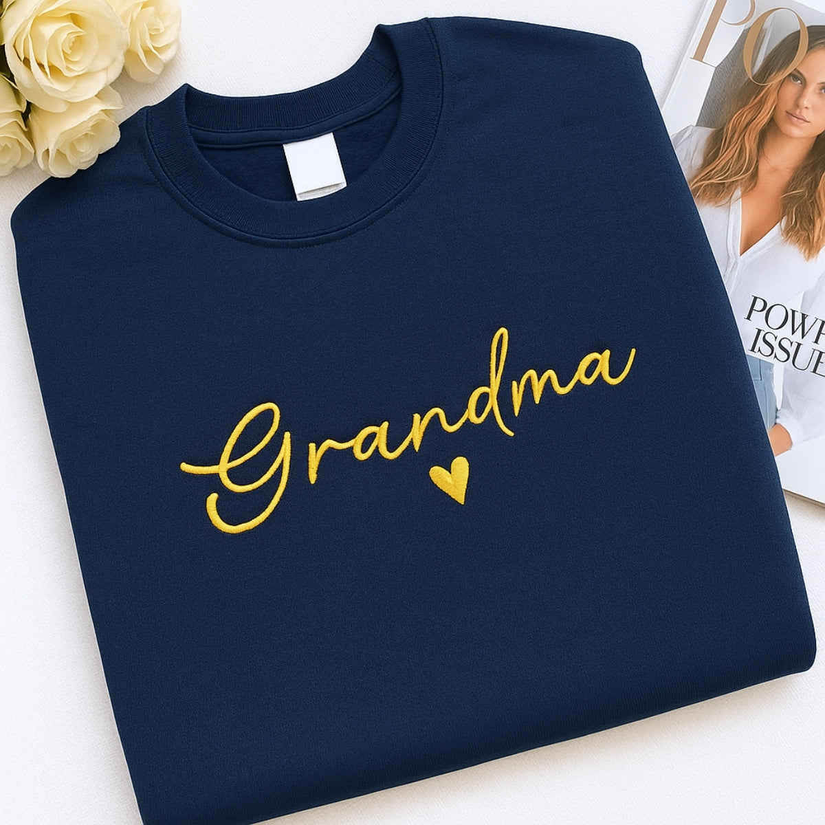Grandma EST Custom Embroidered Sweatshirt - Personalized Grandchildren Names - Grandma Gift