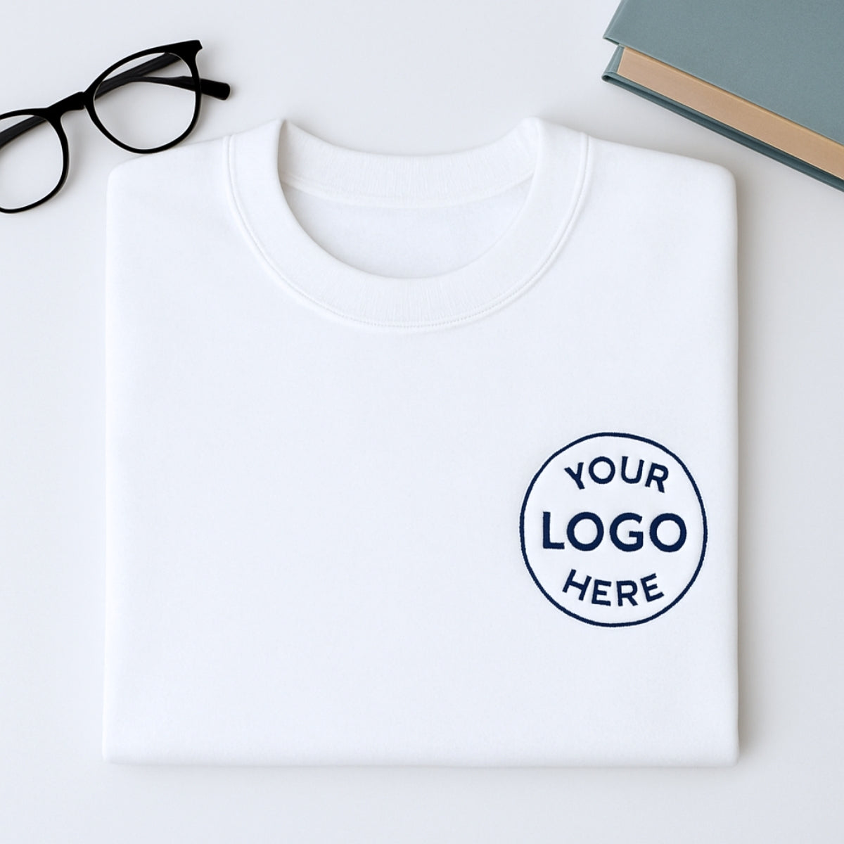 Custom Logo Embroidered Sweatshirt - Business Pullover - Personalized Corporate Apparel Team Gift