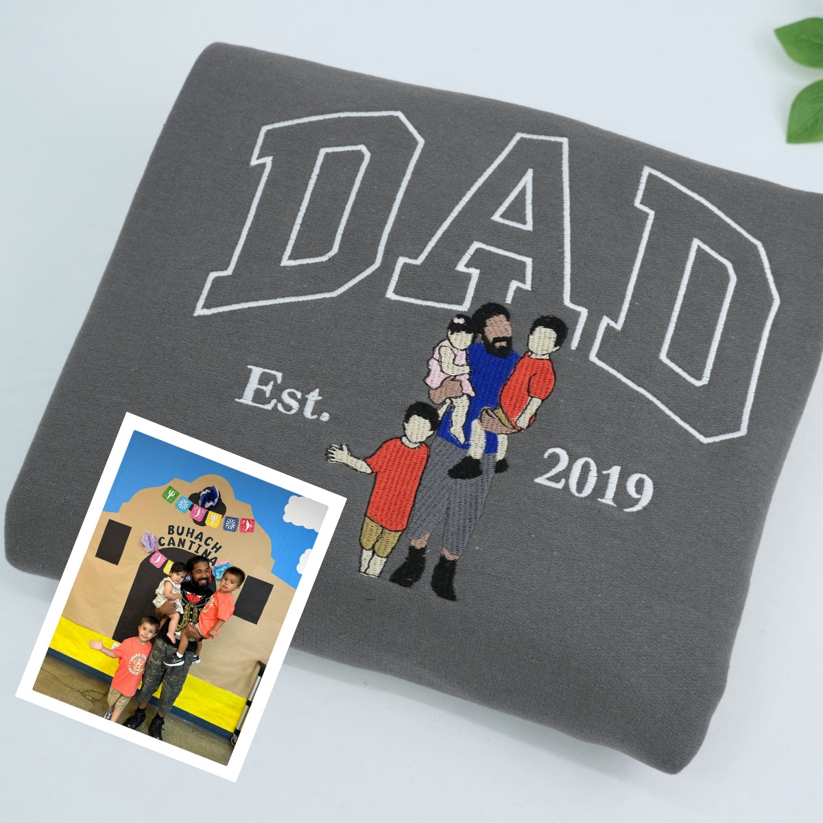 Dad Daughter Custom Embroidered Hoodie - Personalized Father Sweatshirt - Perfect Father's Day Gift