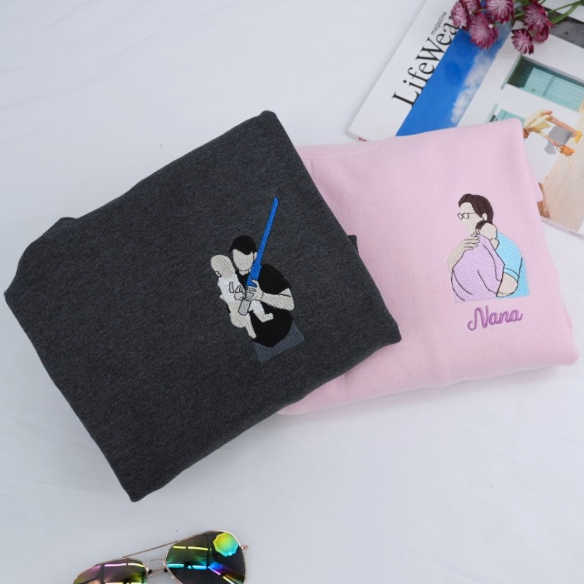 Dad Family Custom Embroidered Hoodie - Personalized Father Sweatshirt - New Dad & Father's Day Gift