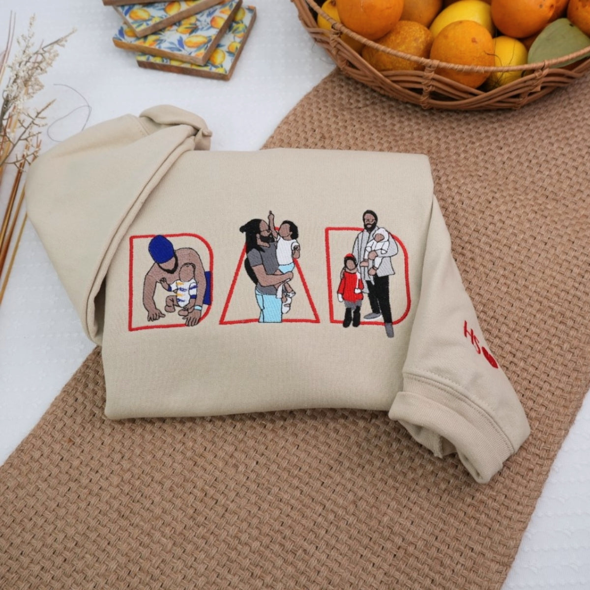 Dad Life Custom Embroidered Hoodie - Father's Day Gift - Personalized Dad Sweatshirt