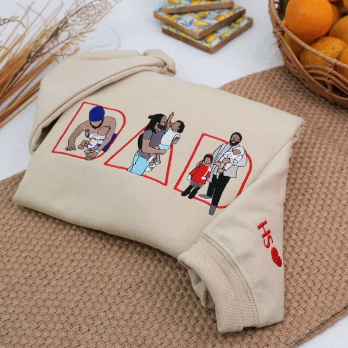 Dad Life Custom Embroidered Hoodie - Father's Day Gift - Personalized Dad Sweatshirt