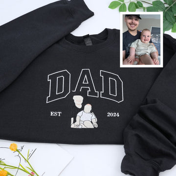 Dad Varsity Custom Embroidered Hoodie - Father's Day Gift - Personalized Collegiate Style Sweatshirt