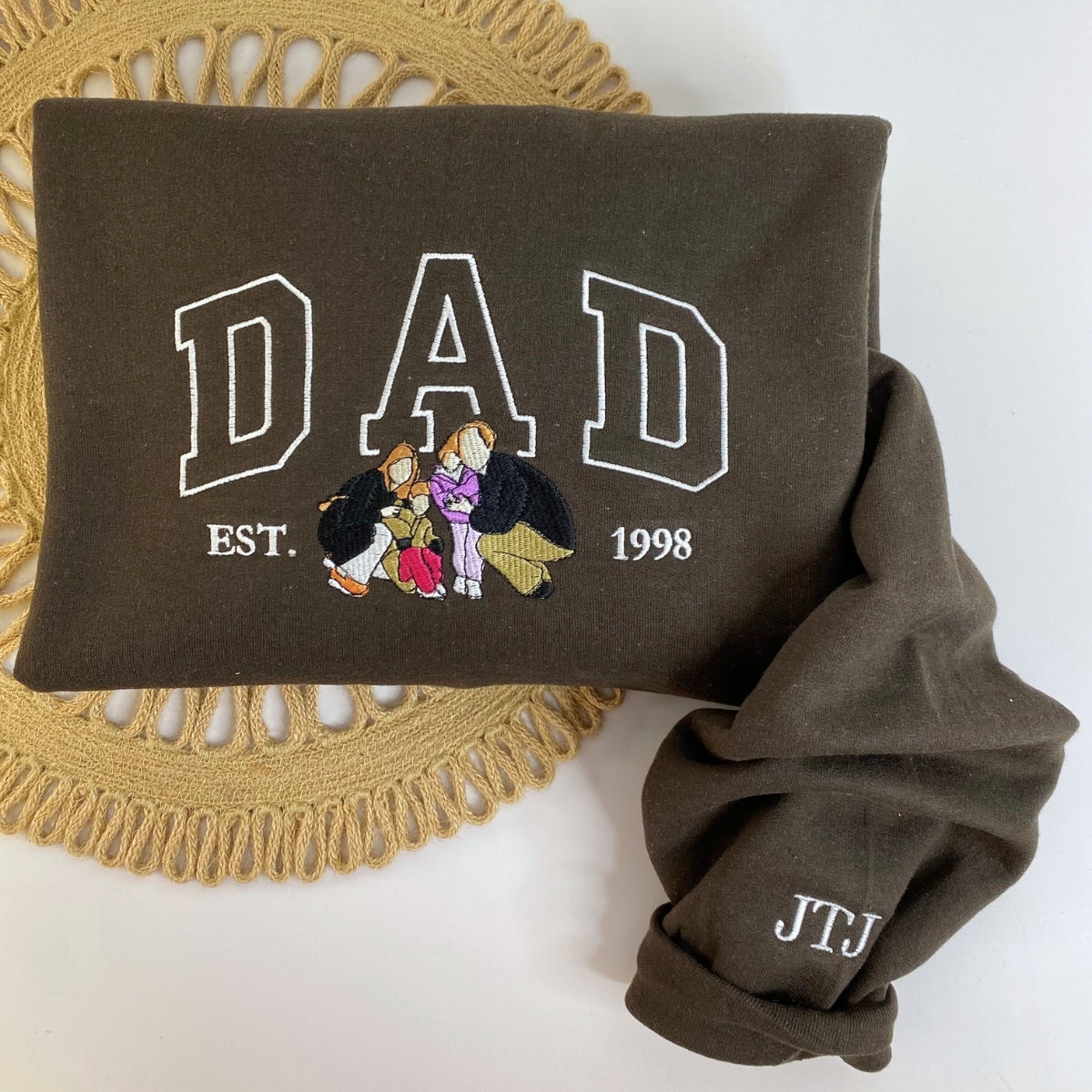 Dad Varsity Custom Embroidered Hoodie - Father's Day Gift - Personalized Collegiate Style Sweatshirt