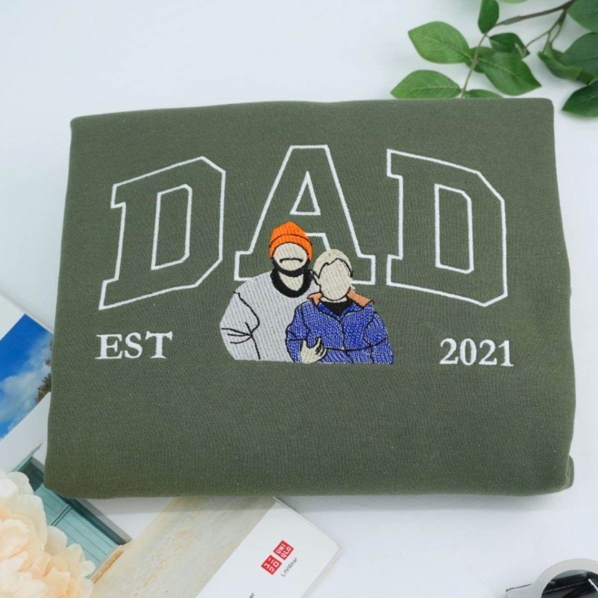 Dad Varsity Custom Embroidered Hoodie - Father's Day Gift - Personalized Collegiate Style Sweatshirt