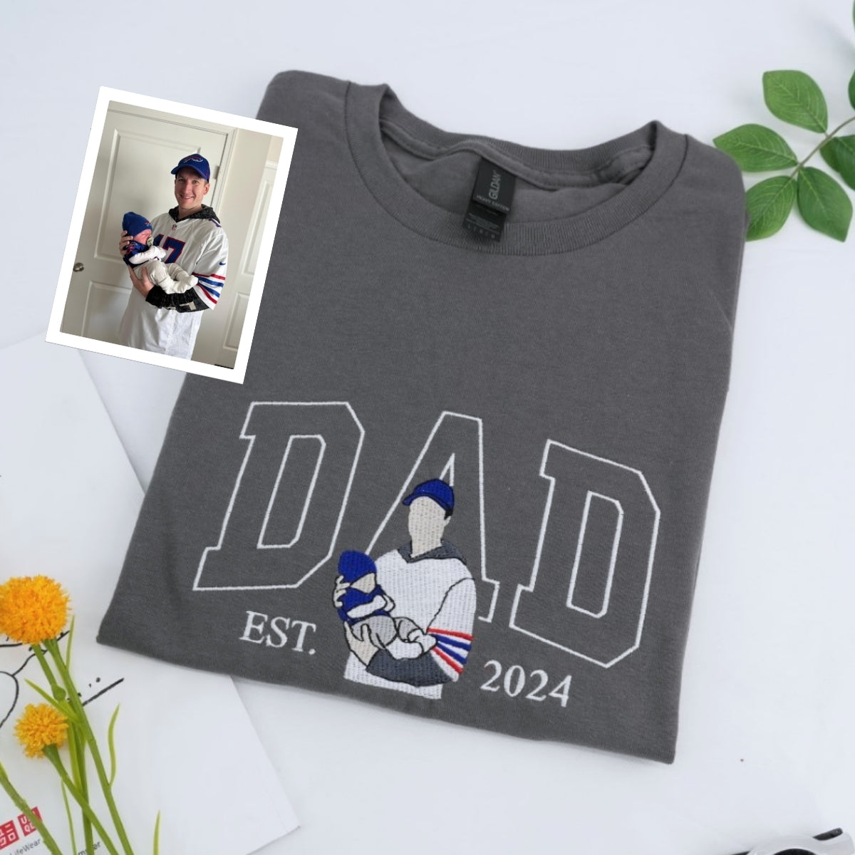 Dad Varsity Custom Embroidered Hoodie - Father's Day Gift - Personalized Collegiate Style Sweatshirt
