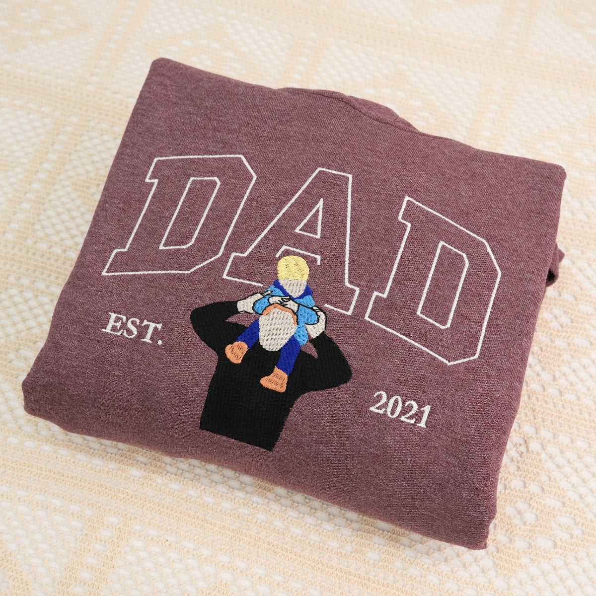 Dad Varsity Custom Embroidered Hoodie - Father's Day Gift - Personalized Collegiate Style Sweatshirt
