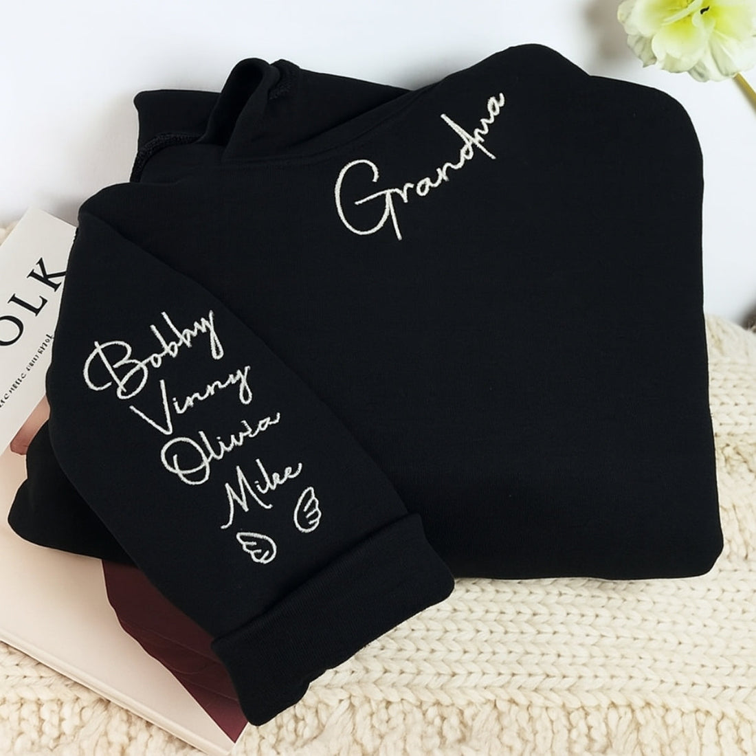 Grandchildren Names Custom Embroidered Sweatshirt - Personalized Grandma - Mother's Day Gift