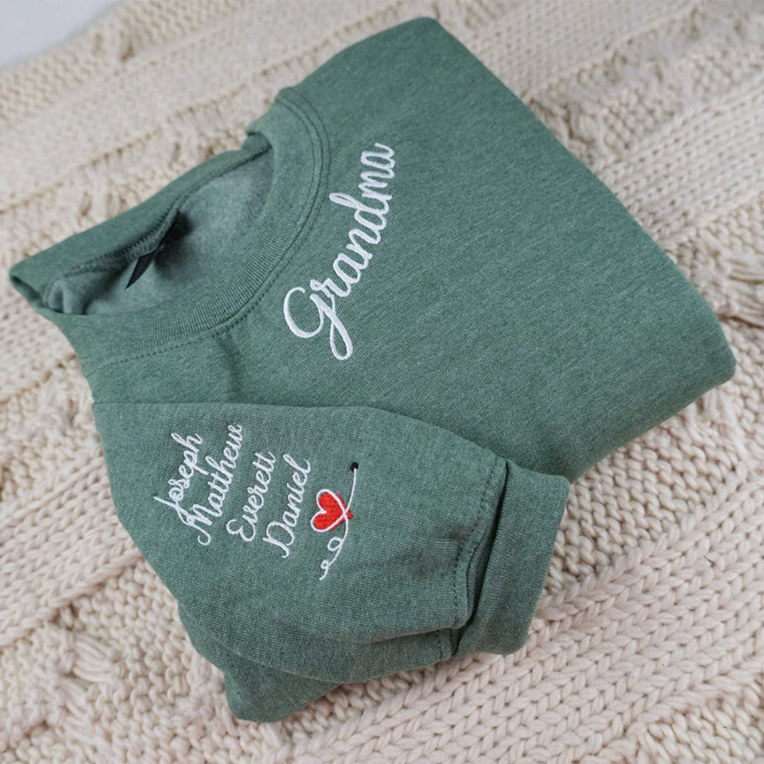 Grandchildren Names Custom Embroidered Sweatshirt - Personalized Grandma - Mother's Day Gift