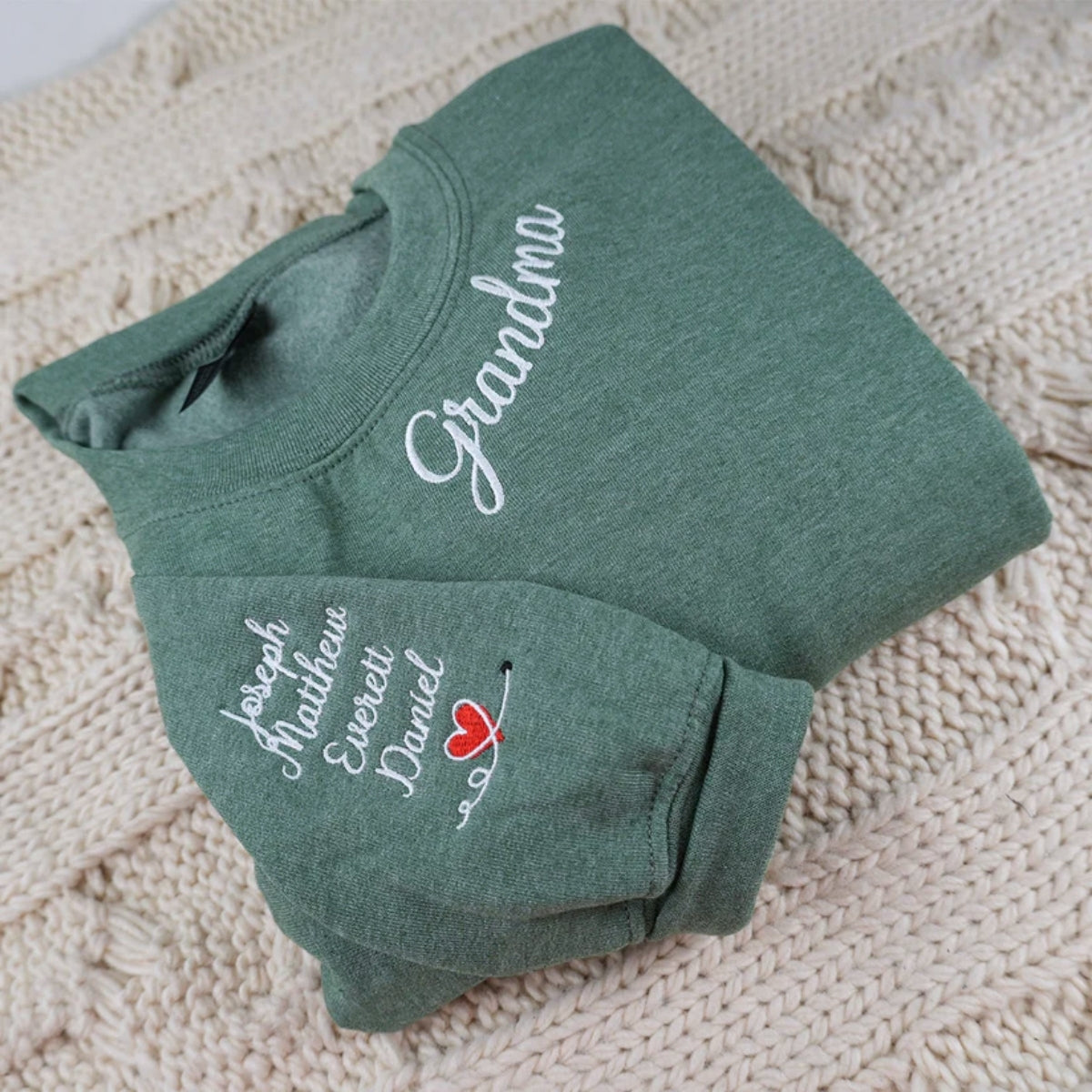 Grandchildren Names Custom Embroidered Sweatshirt - Personalized Grandma - Mother's Day Gift