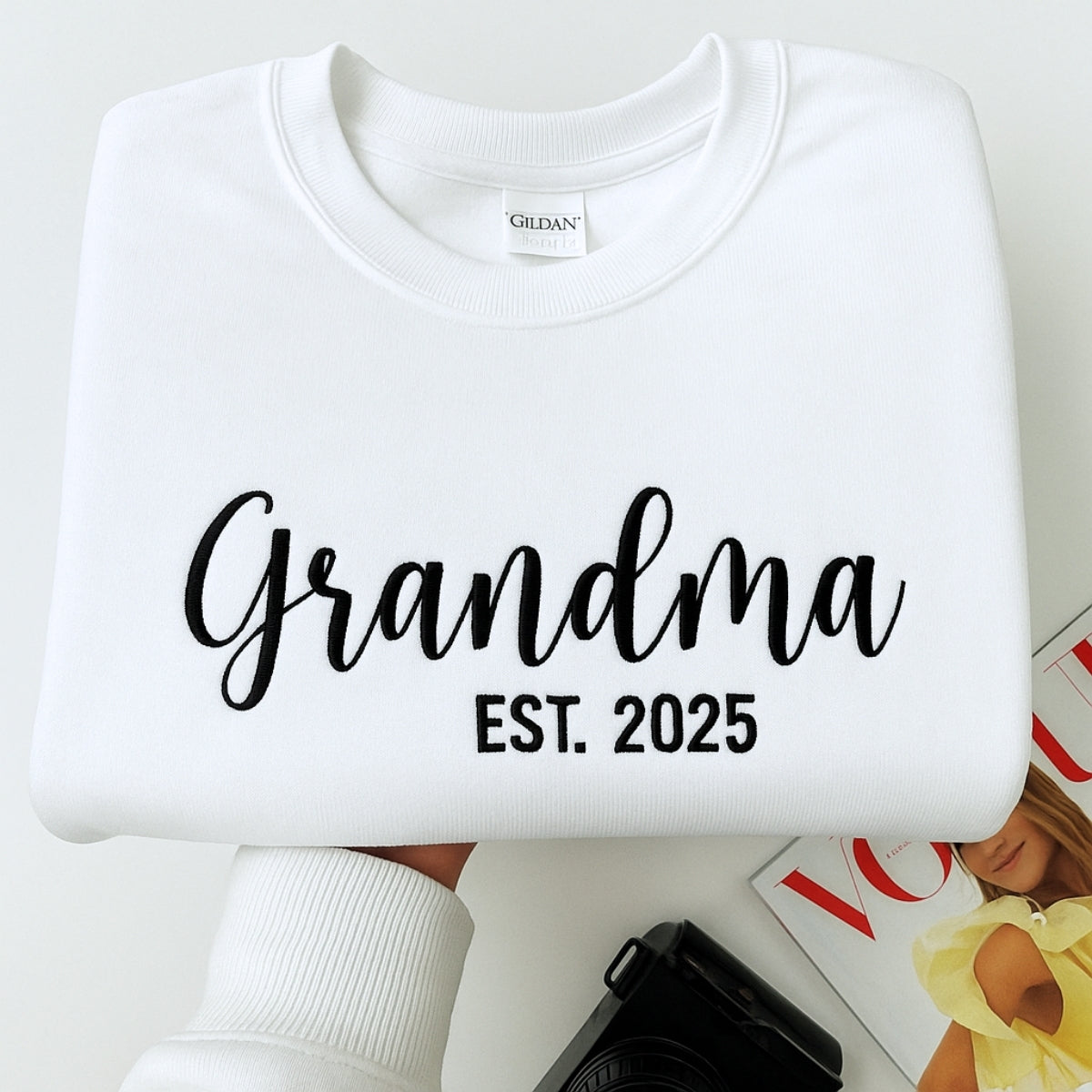 Grandma EST Custom Embroidered Hoodie - Grandchildren Names - Personalized Mother's Day Gift