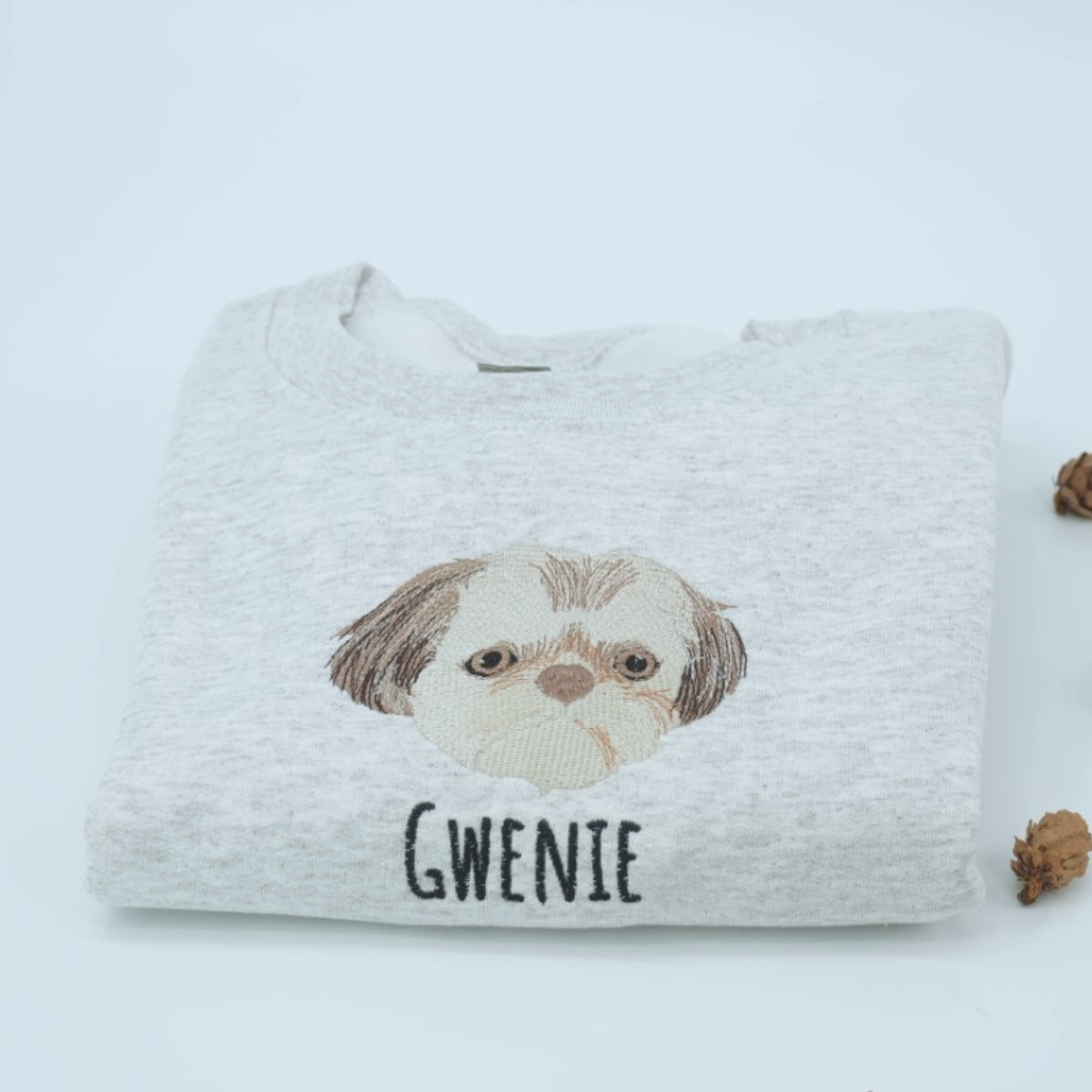 Dog Portrait Custom Embroidered Hoodie - Pet Face Sweatshirt - Personalized Multi Pet Parent Gift