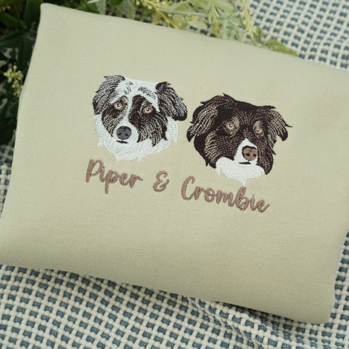 Dog Portrait Custom Embroidered Hoodie - Pet Face Sweatshirt - Personalized Multi Pet Parent Gift