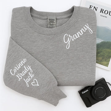 Granny Custom Embroidered Sweatshirt - Personalized with Grandchildren Names - Grandma Gift