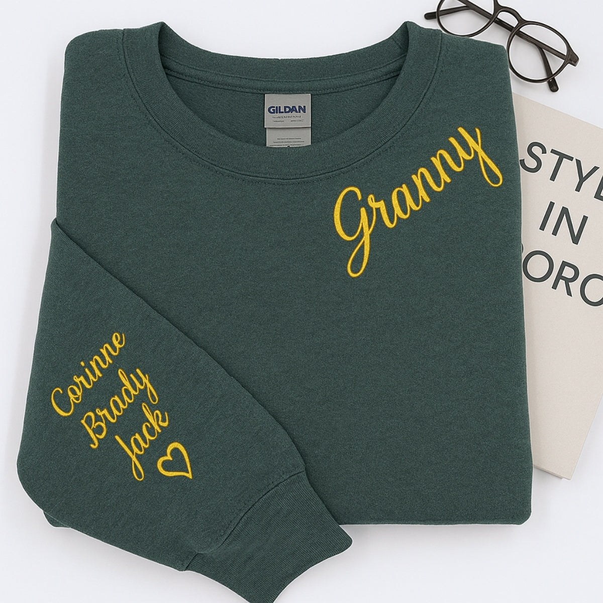 Granny Custom Embroidered Sweatshirt - Personalized with Grandchildren Names - Grandma Gift