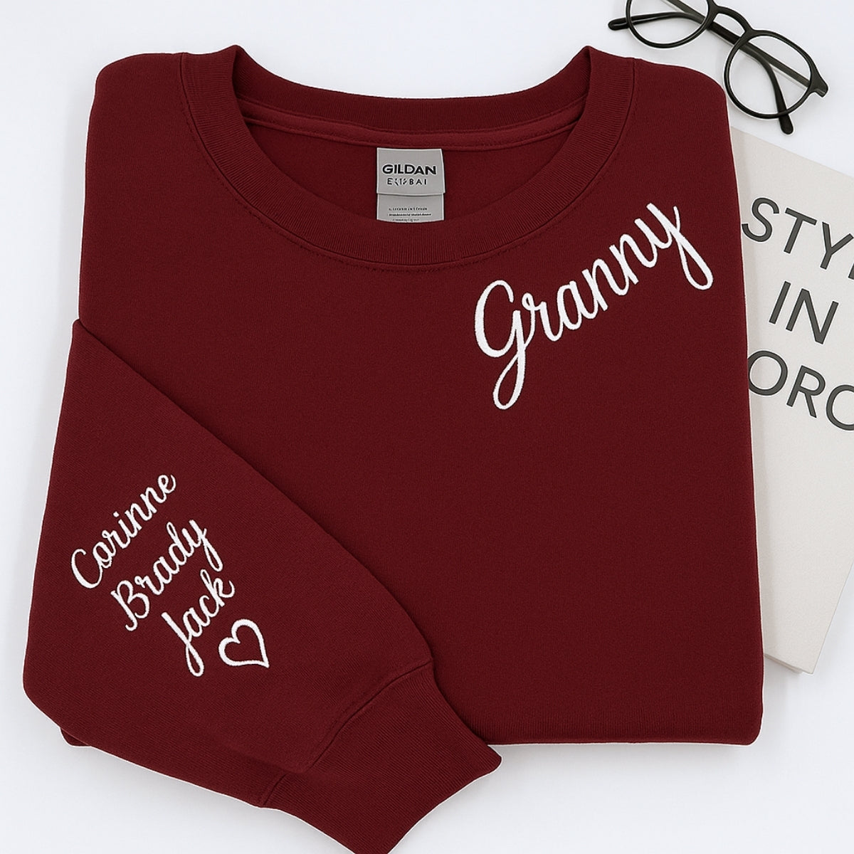 Granny Custom Embroidered Sweatshirt - Personalized with Grandchildren Names - Grandma Gift